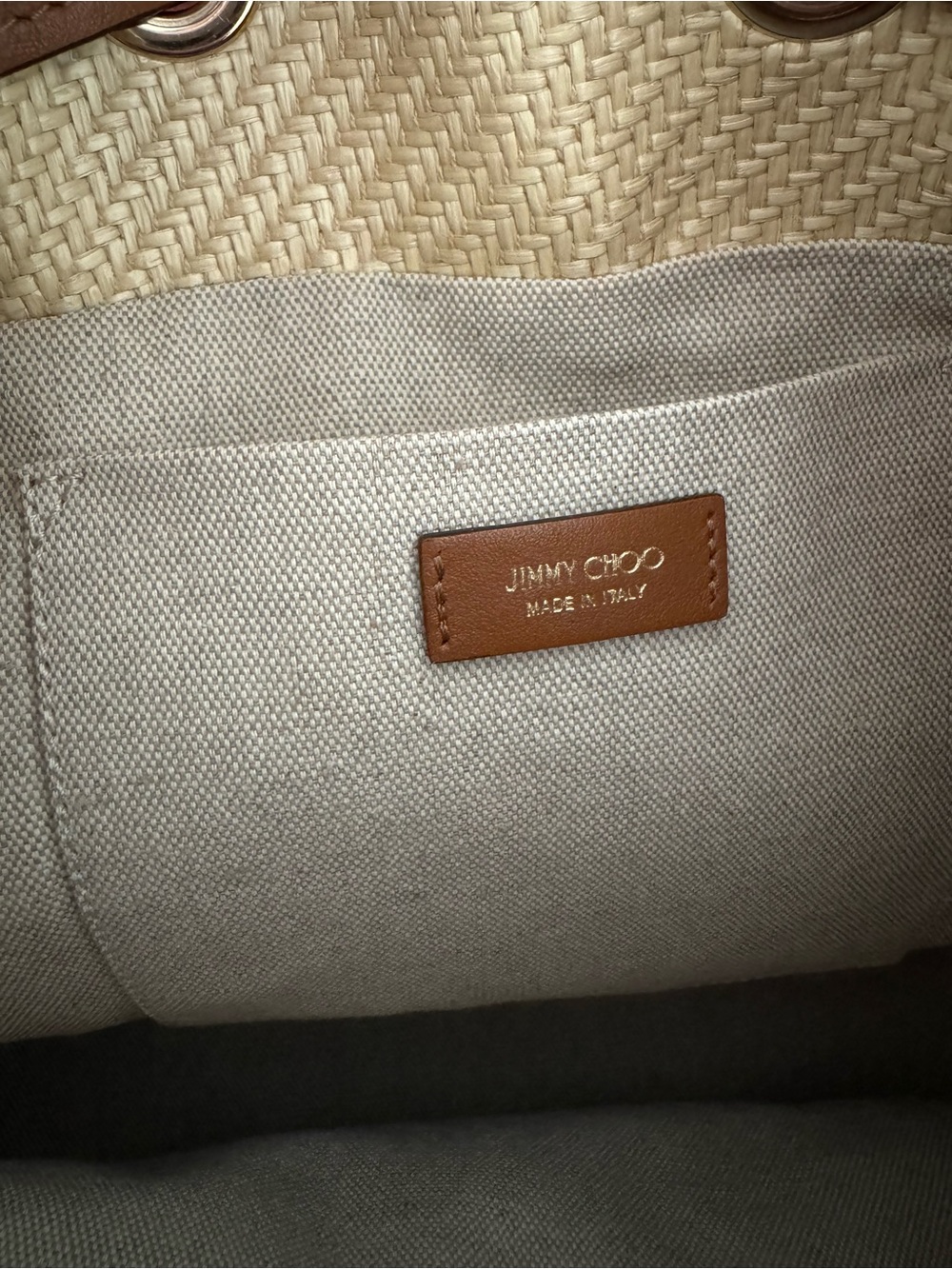 JIMMY CHOO Juno Raffia Bucket Bag - Picture 5 of 10
